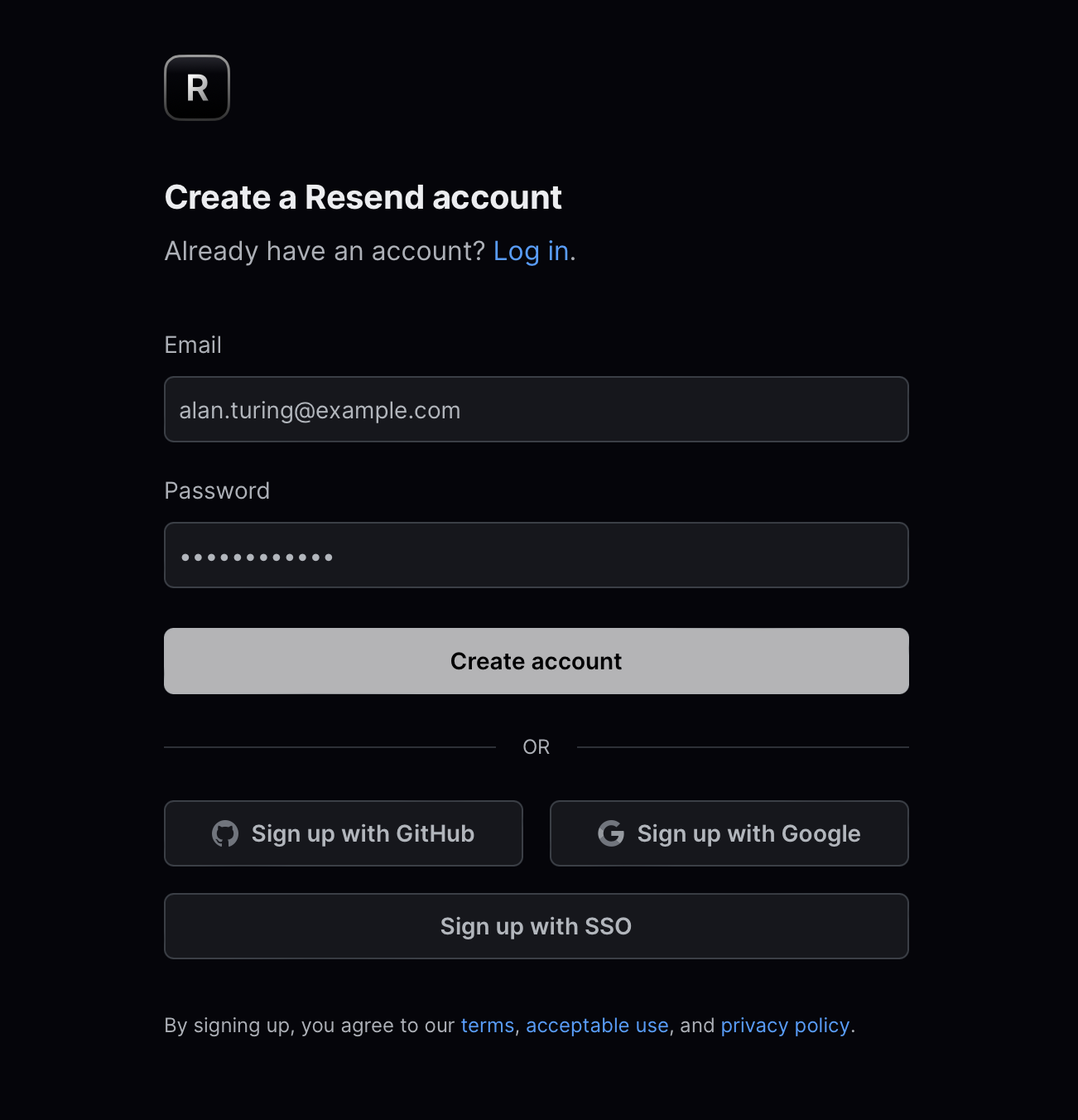 Create Resend Account